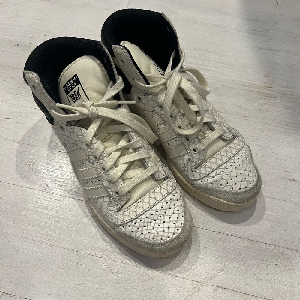 Adidas Top Ten Hi Python Snake Print Sneakers – White/Black